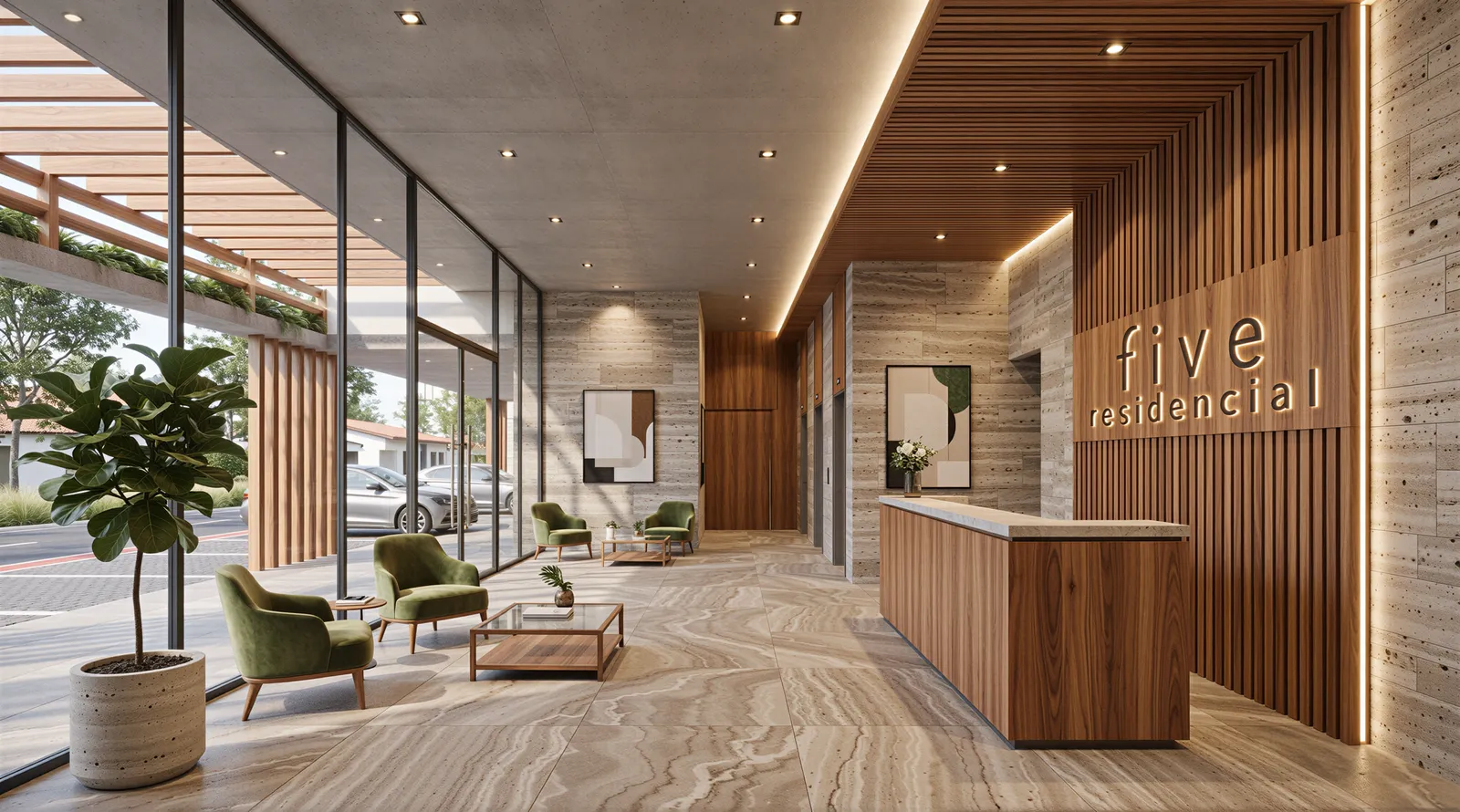 Five Residencial: Imagem 3D produzida pela Luven